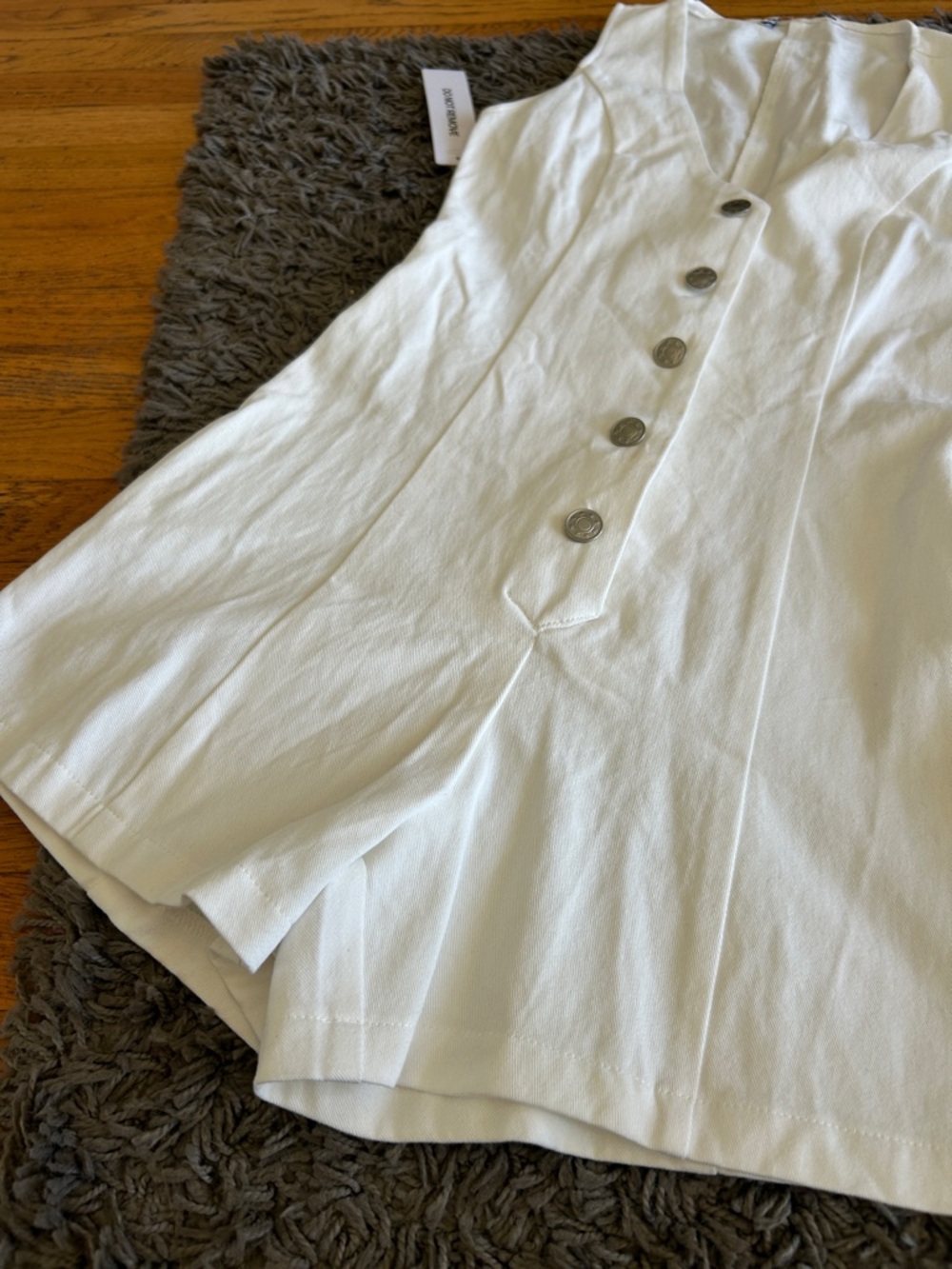 NWOT Princess Polly Damico Romper White Button-Front Size 0 - Picture 5 of 16